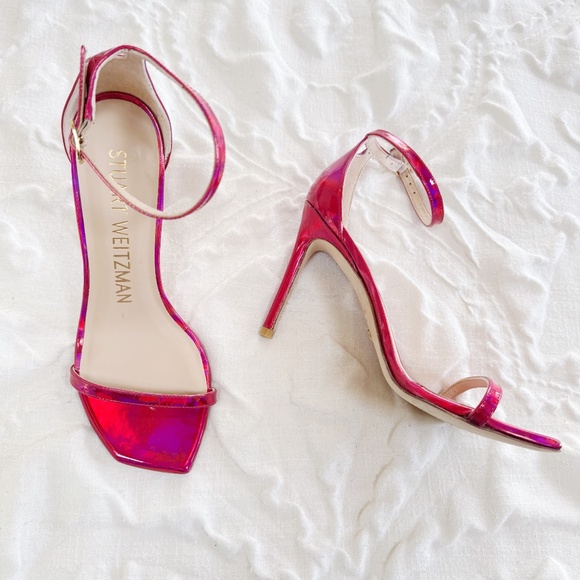 Stuart Weitzman Nudistcurve 100 Ankle Strap High Heel Size 6.5 - Picture 5 of 10